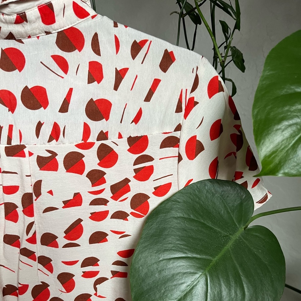 Retro Print Button Up